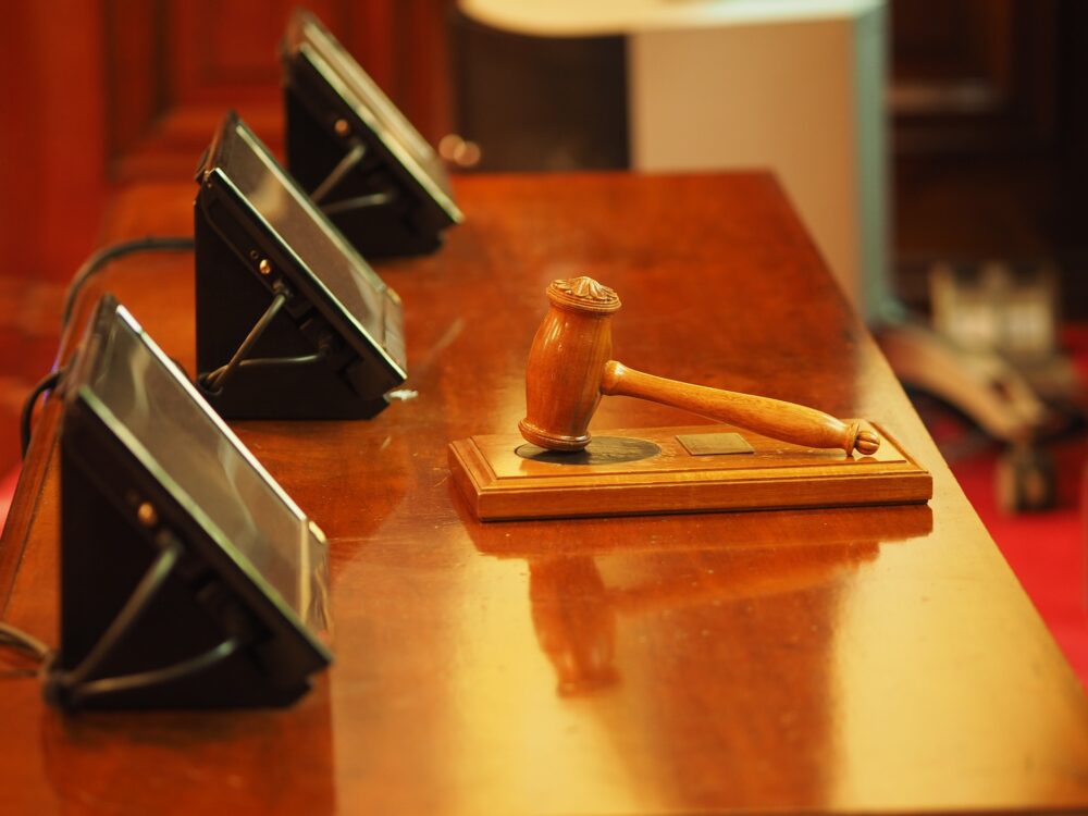 courtroom with gavel