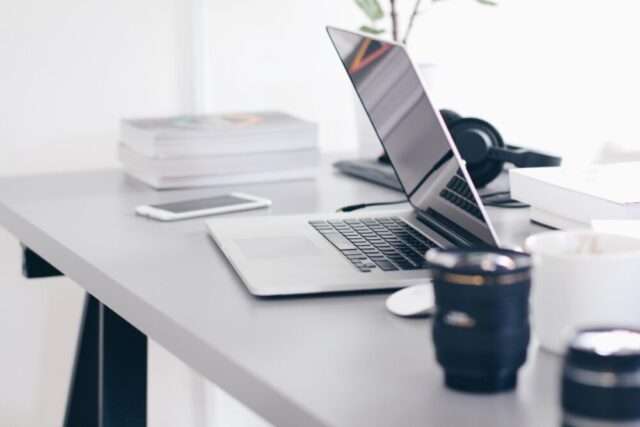 laptop on desk