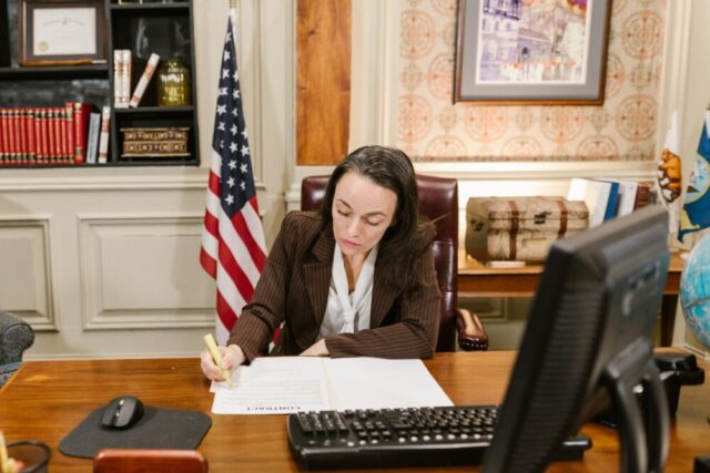 attorney working office