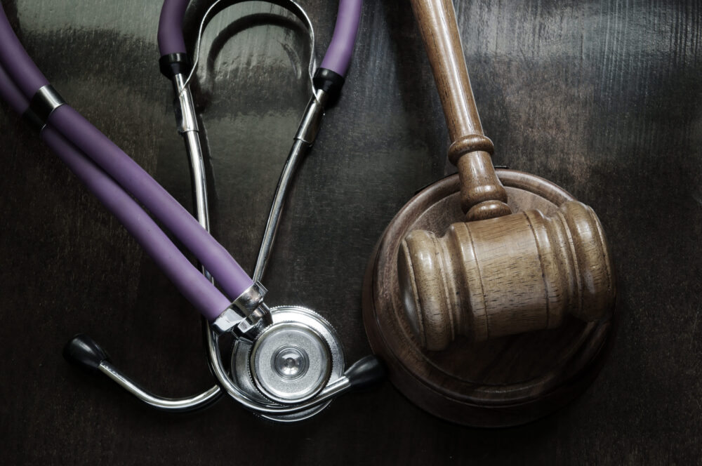 gavel with stethoscope