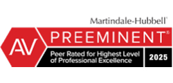 AV Preeminent Peer Rated for Highest Level of Professional Excellence 2025