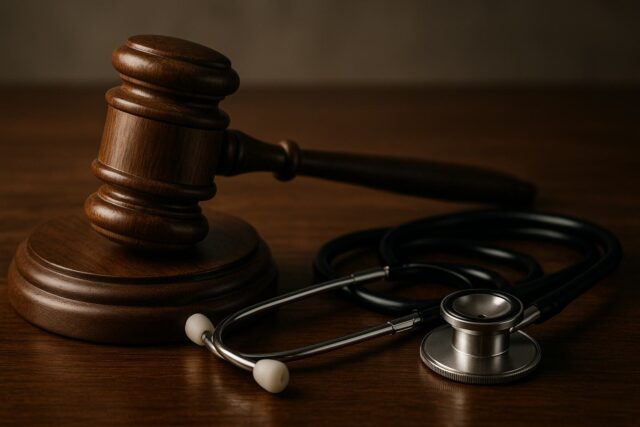 gavel next to stethoscope